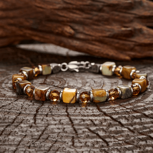 Xiuyan Jade Square Bracelet(6mm)