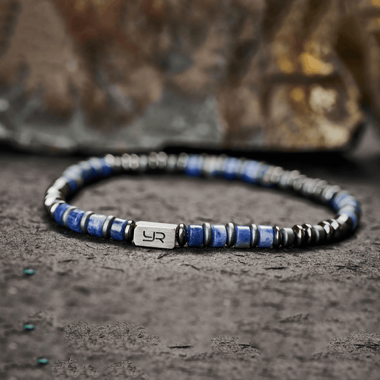 Blue Veined Stone Bracelet(4mm)