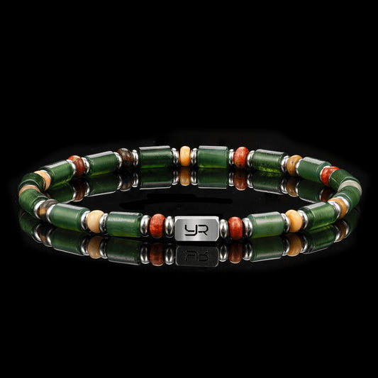 Xiuyan Jade Five-Color Bracelet（6mm）