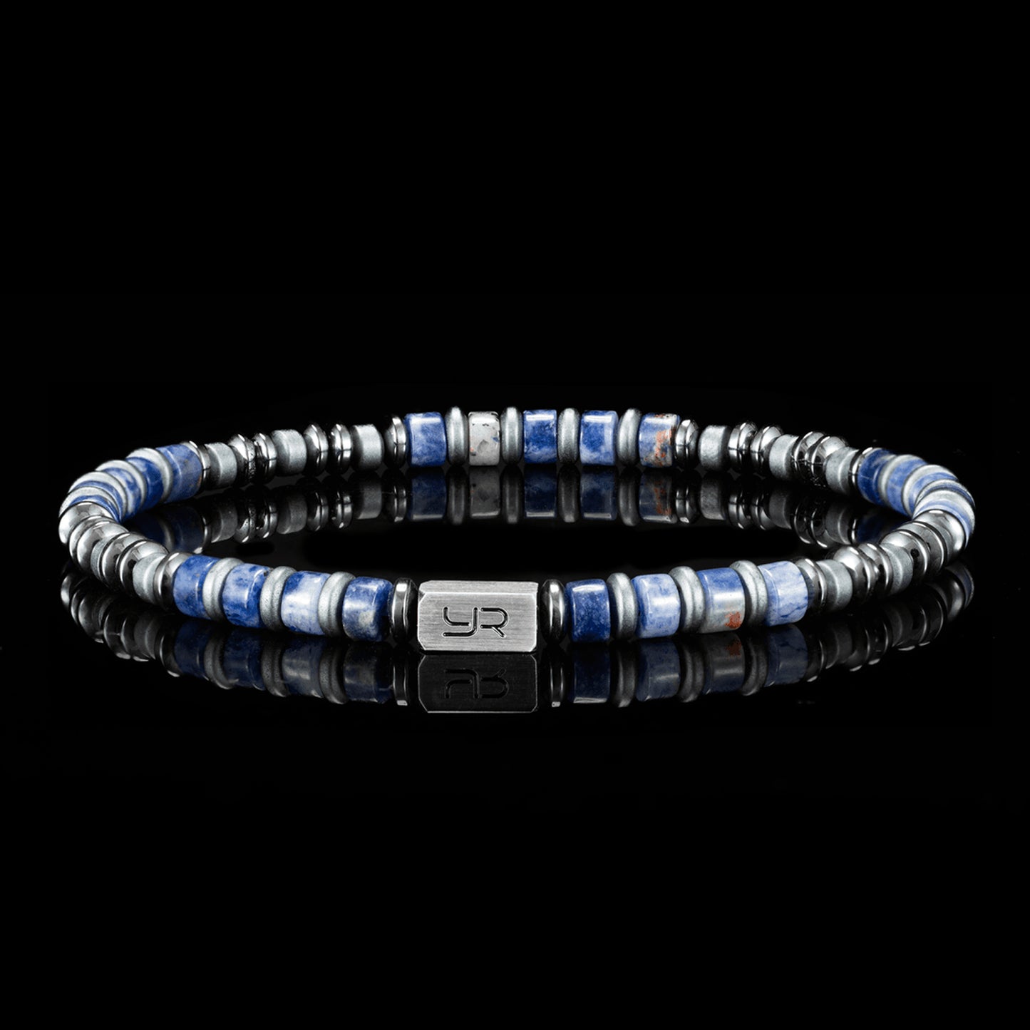 Blue Veined Stone Bracelet（4mm）