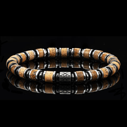 チタンスチール ピクトリアルストーンブレスレット（6mm）