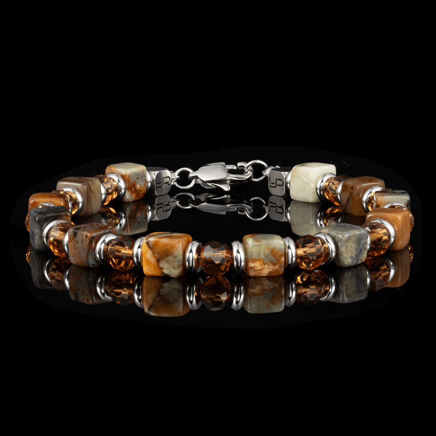 Xiuyan Jade Square Bracelet（6mm）