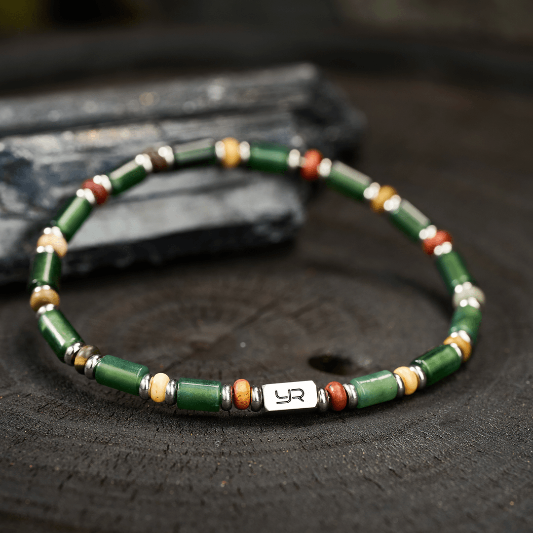 Xiuyan Jade Five-Color Bracelet（6mm）