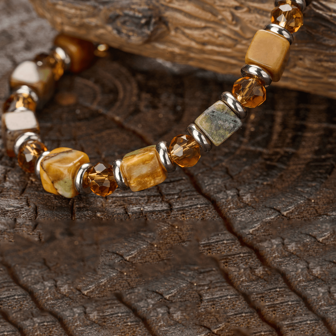 Xiuyan Jade Square Bracelet（6mm）