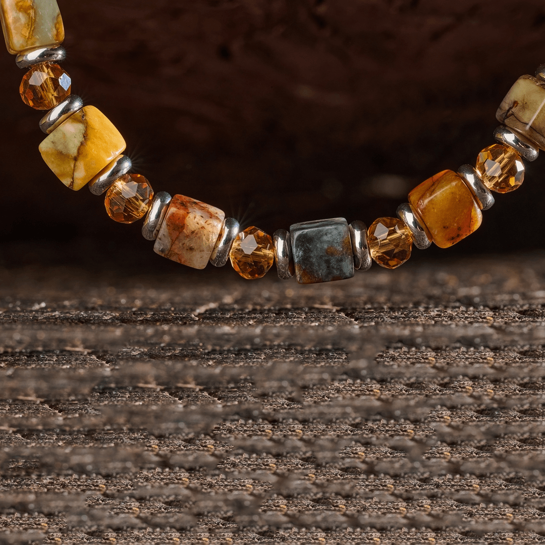 Xiuyan Jade Square Bracelet（6mm）