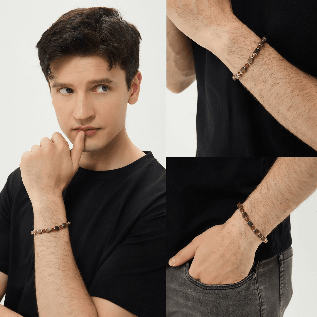 Xiuyan Jade Square Bracelet（6mm）