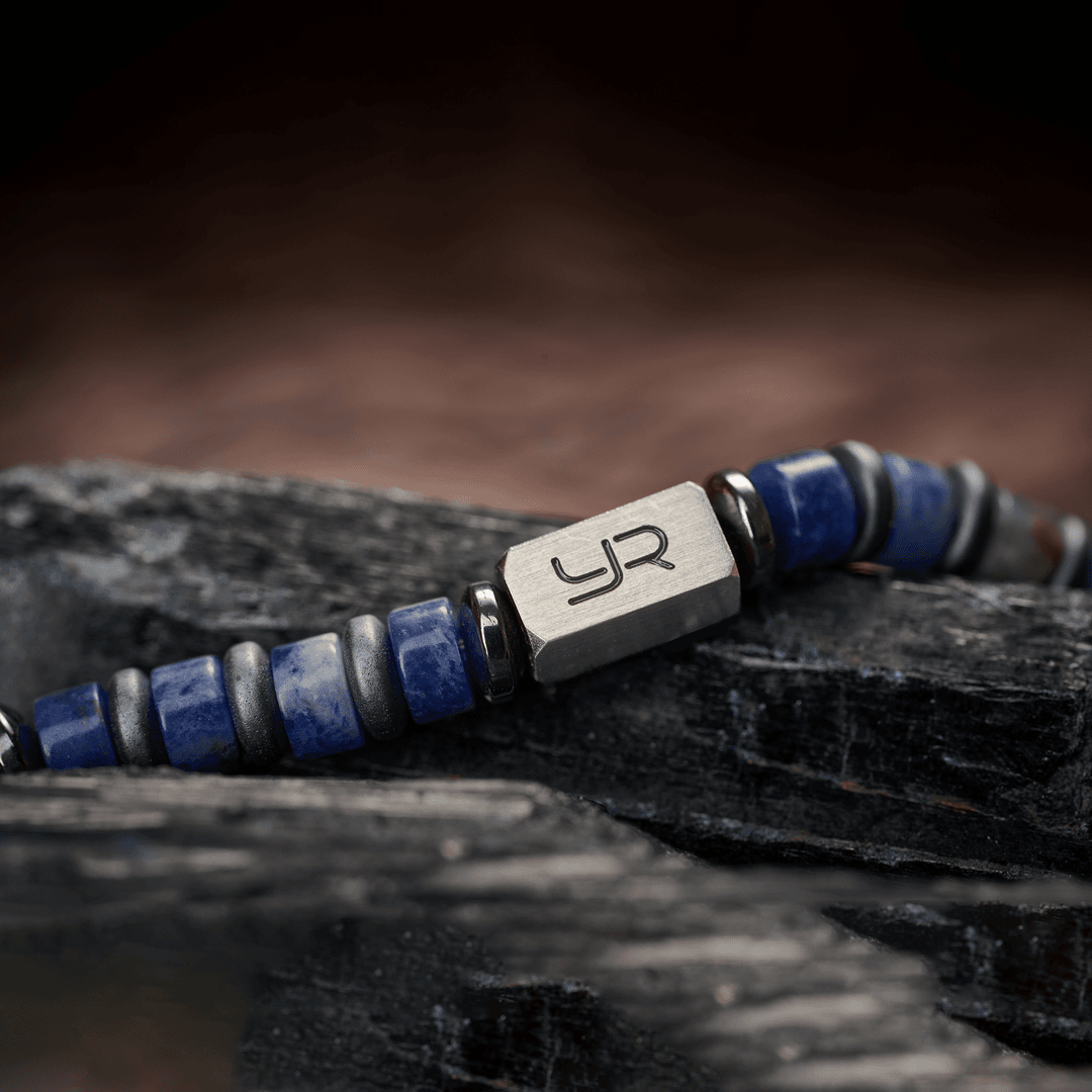 Blue Veined Stone Bracelet（4mm）