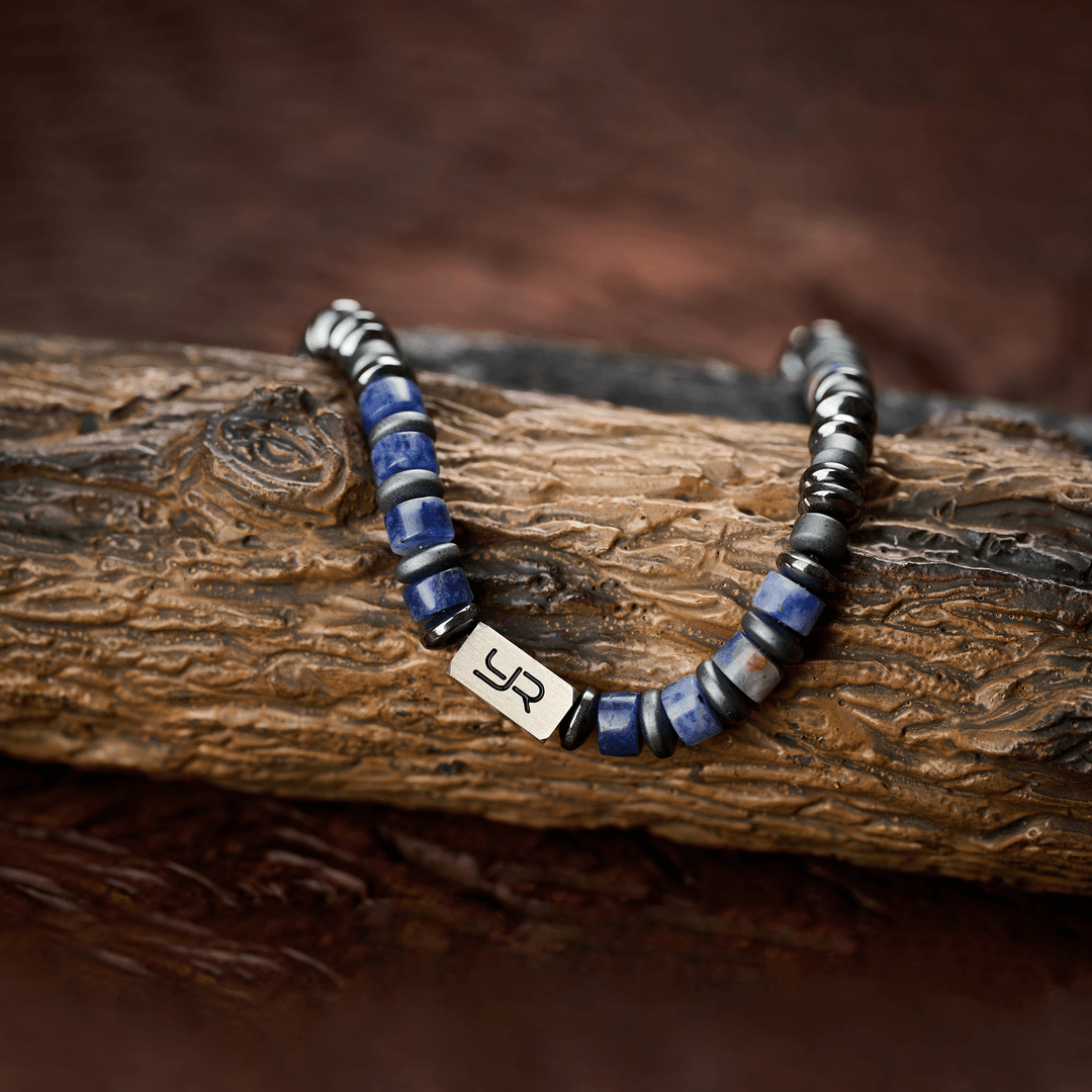 Blue Veined Stone Bracelet（4mm）