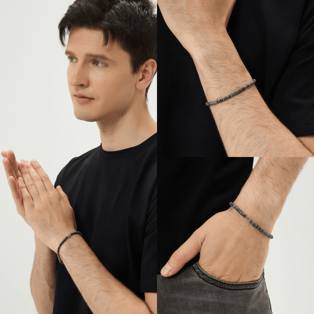 Blue Veined Stone Bracelet（4mm）